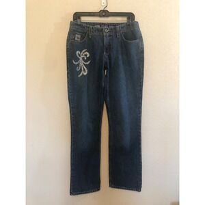 Cruel Girl Jeans Womens Sz 9 Blue Med Wash Boot‎ Cut Bling Pockets